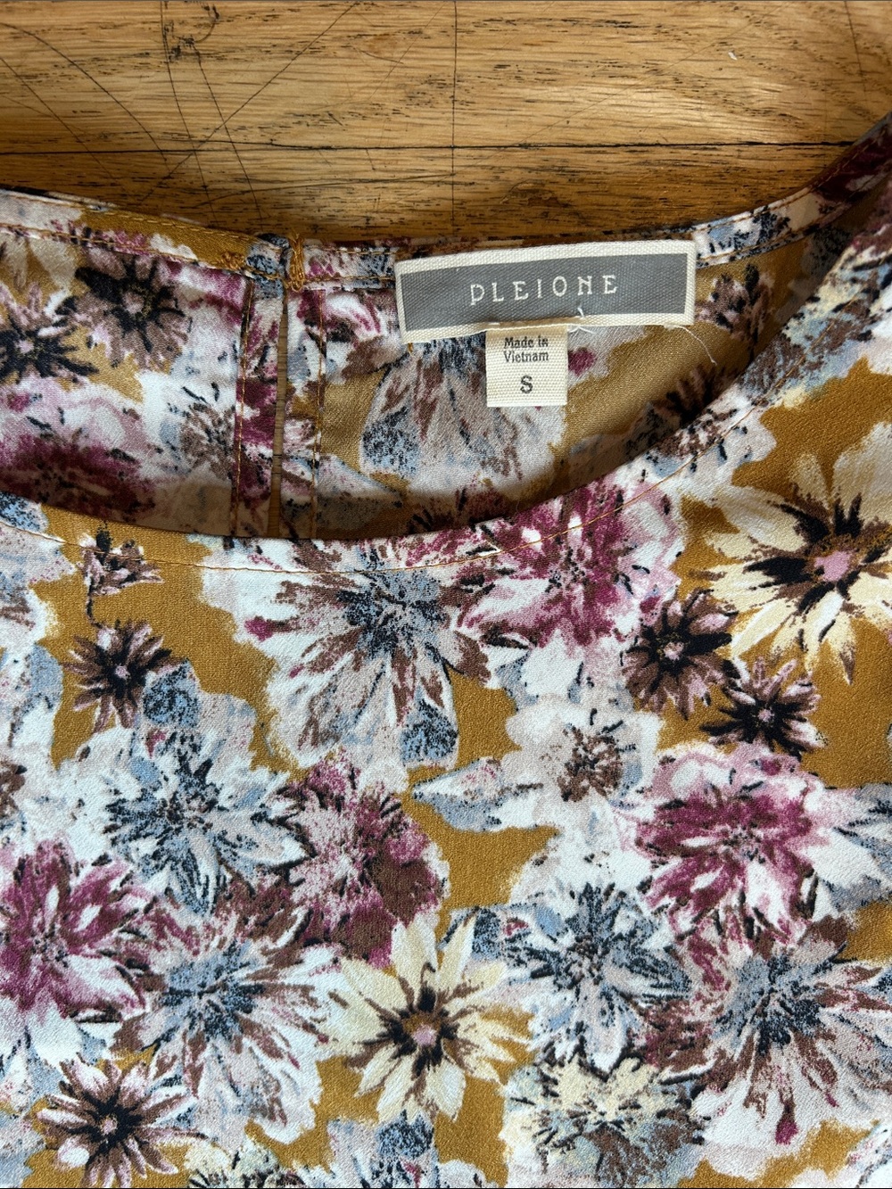 Pleione Mustard Floral Long-Sleeve Blouse - Picture 2 of 8